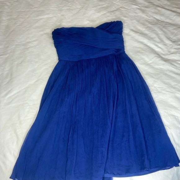 J. Crew silk navy blue strapless sweetheart dress Date  night or formal outing - Picture 8 of 16